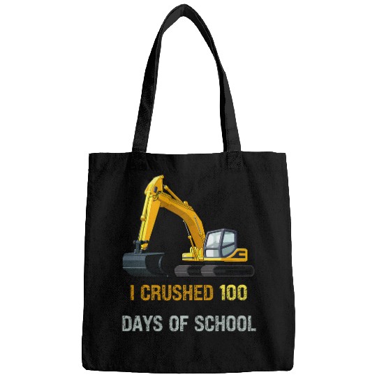 I Crushed 100 Days Of School Construction Excavator Boys Bags