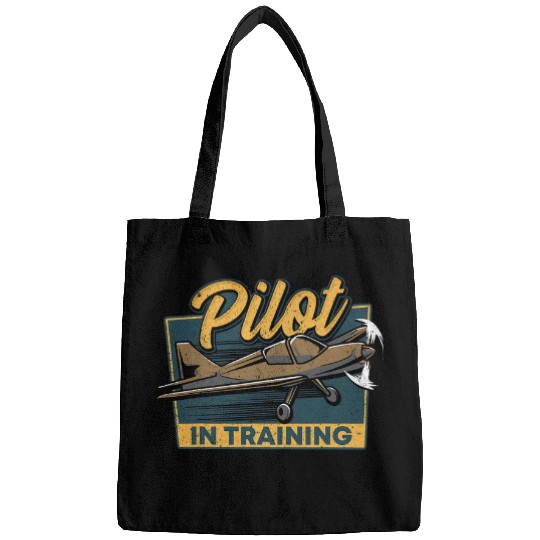 Funny Pilot In Training Please Wait Airplane Piloting Bags