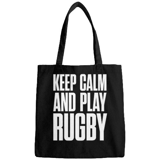 Keep calm and play rugby funny cool graphic design Bags