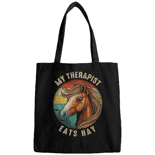 My Therapist Eats Hay Funny Equestrian Horse Lover Gifts 1 Bags
