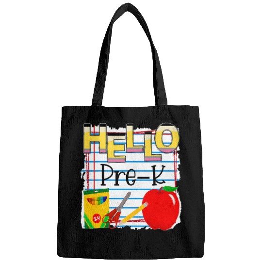 hello prek teacher student back to school apple pencil Bags