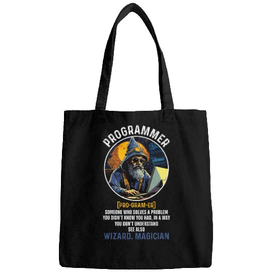 Funny Programmer Definition Information Technology Coding Bags