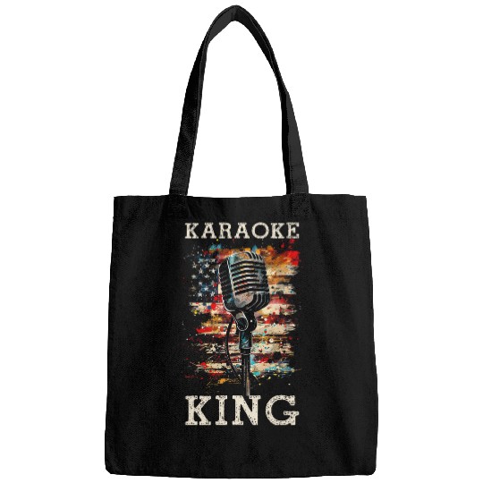 Karaoke King Singer vintages Microphone US Flag Singing Bags