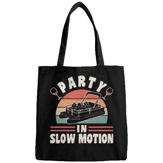 Lake Life Pantoon Motor Boat Party In Slow Motion Bags