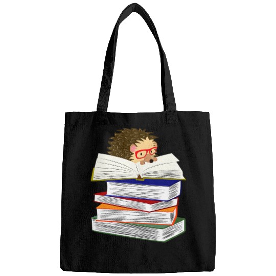 Hedgehog Book Lover Hedgepig FurzePig Bookworm Nerd Reader Bags