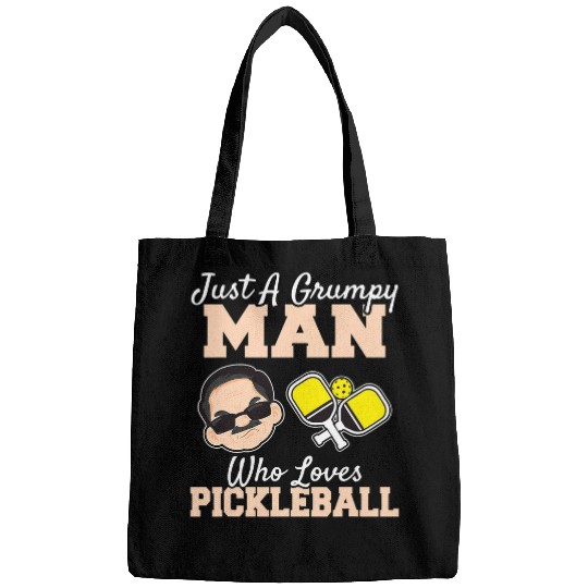 A Grumpy Man Who Loves Pickleball Funny Pickleball Player Bags