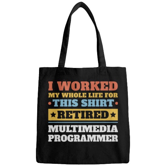 Multimedia Programmer Retired Funny Retirement Bags