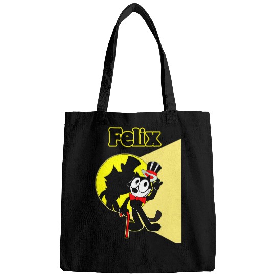Felix Cartoon onStage in Spotlight Wears Bow Tie Top Hat Bags