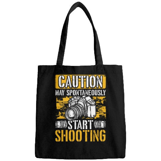 photographer humor caution camera lense photography Bags