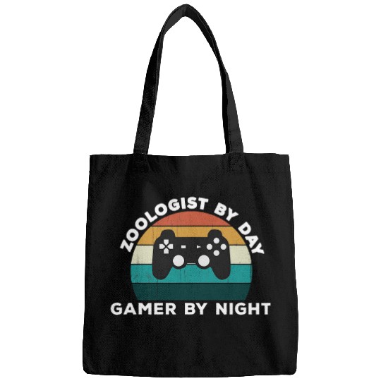 Funny Zoologist By Day Gamer By Night Video Game Lover Bags