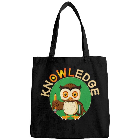 Knowledge Cute Owl Pun School 1st Grade Kids Gift Bags