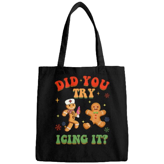 Retro ICU nurses Christmas Gingerbread Did You Try Icing It 11 Bags