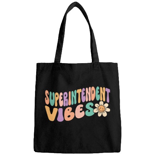 Retro Groovy School Superintendent Vibes Daisy Flower Bags