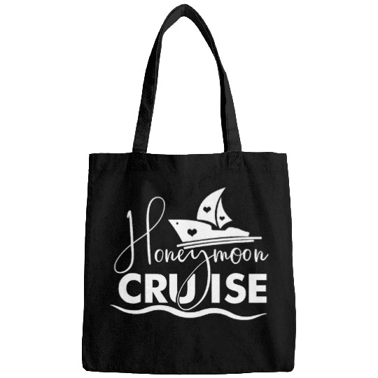 Honeymoon Cruise Text with Sail Boat Ship 2024 Just married Bags