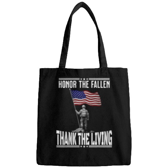 Honor The Fallen Thank The Living Memorial Day American Flag 1 Bags
