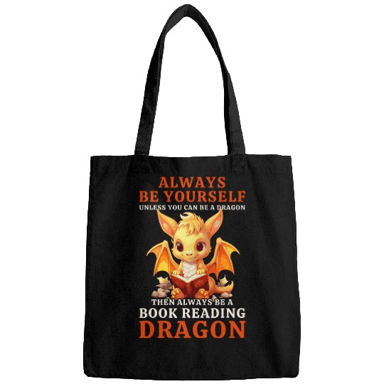 Always Be Yourself For Nerds Book Reading Yellow Dragon Bags