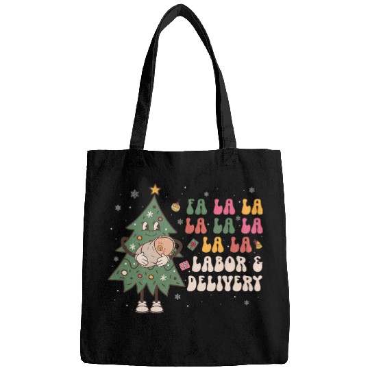 fa la la la labor and delivery nurses christmas ld nursing Bags