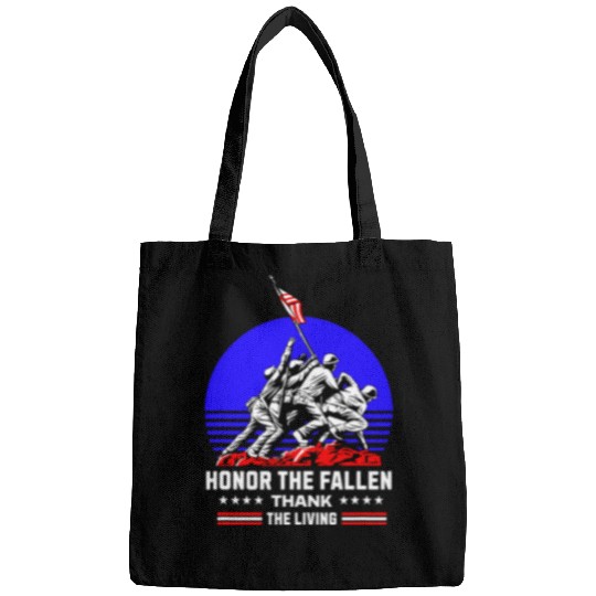 Honor The Fallen Thank The Living Military Memorial Day Flag Bags