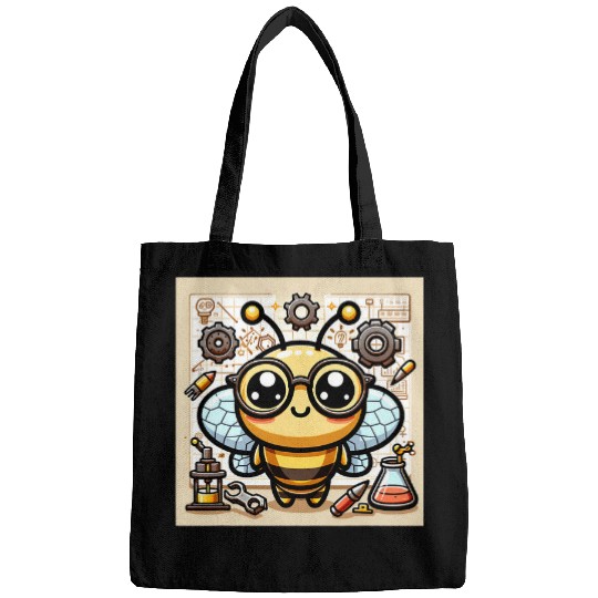 Kawaii Bee Scientist with Creative Tools Bags