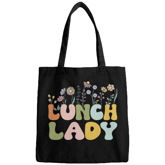 Retro Lunch Lady Wildflower Daisy School Cafeteria Worker Bags