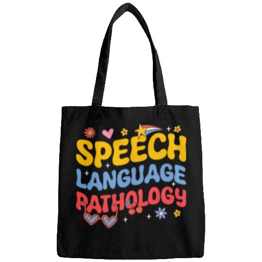 Speech Language Pathology SLP Speech Therapist Groovy Retro Bags