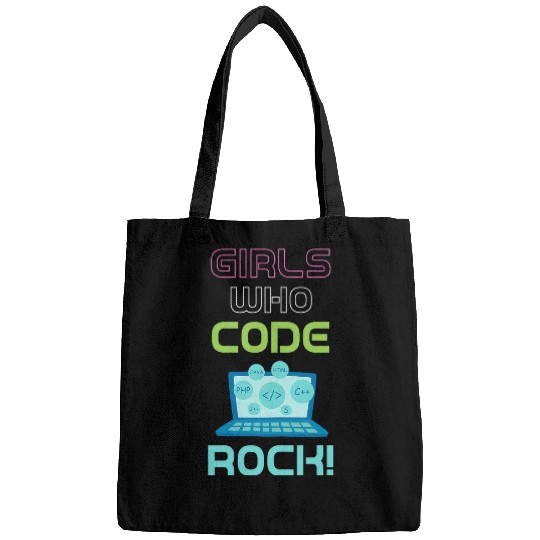 Girls Who Code Rock Programmer Computer Debugging Coder Bags