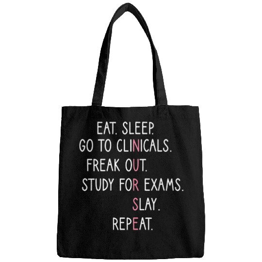Womens Eat Sleep Go To Clinicals Nursing School Nursing Student Bags