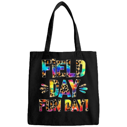 field day fun day leopard tie dye field day teachers Bags
