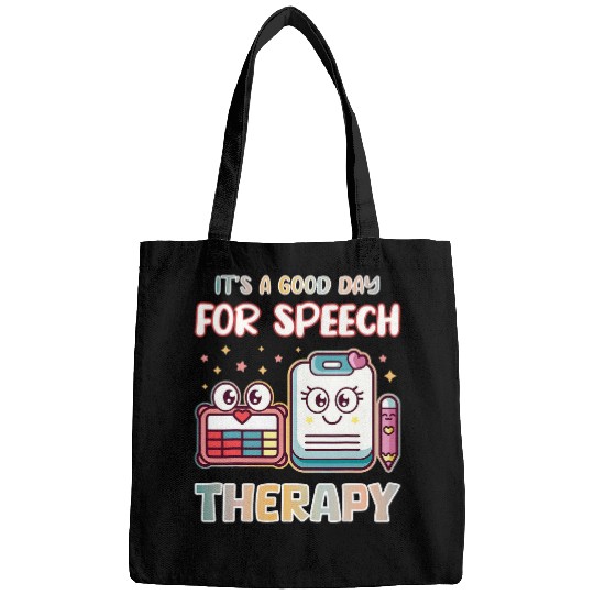 Speech Therapy Pathologist AAC Device Notes Smiling Faces Bags