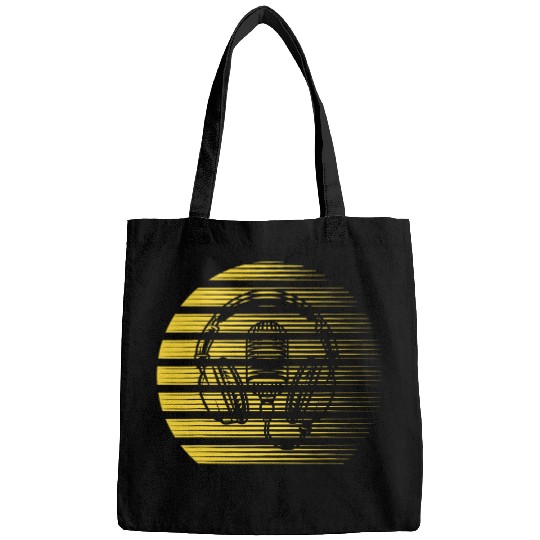 vintages Singer Vocalist Musician Retro Microphone Headphone 2 Bags