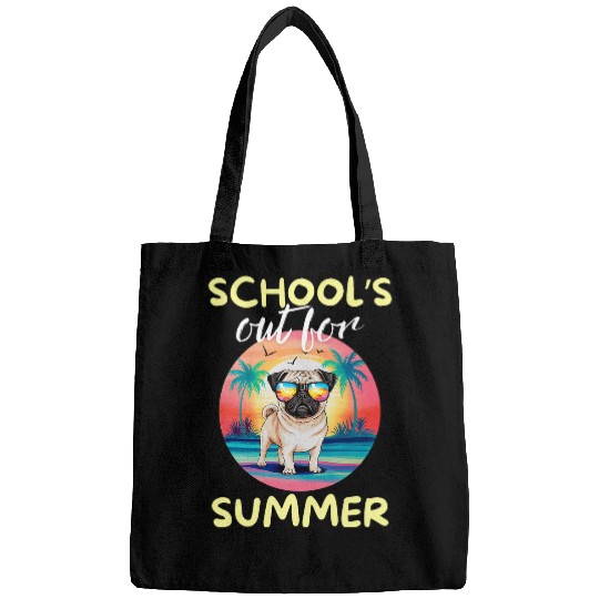Schools Out For Summer Funny Pug Graduation Teacher Kids Bags