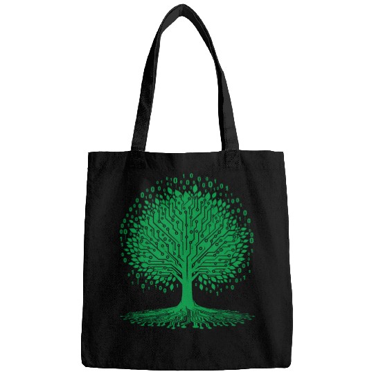 Tree Binary Graphic Coding Computer Geek Programmer Bags