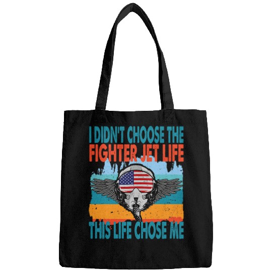 Fighter Jet USA Airplane Jet Fighter Pilot American Flag Bags