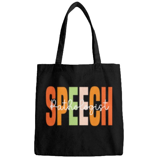 Speech Pathologist Speech Therapy SLP Retro Groovy Bags