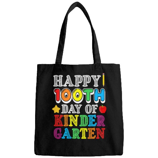 Happy 100th Day of Kindergarten Teacher Student Boy Girl Bags