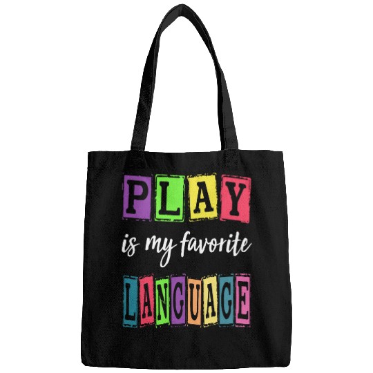 Speech Therapy Colorful Play Is My Favorite Language SLP Bags