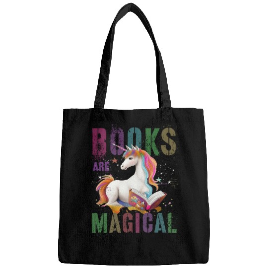 I Teach BOOKS ARE MAGICAL Unicorns America Reading Teacher Bags