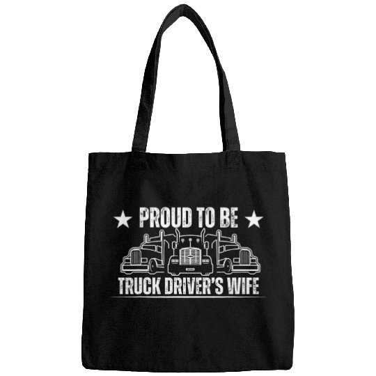 Truck Drivers Wife Proud American Trucker Husband Bags