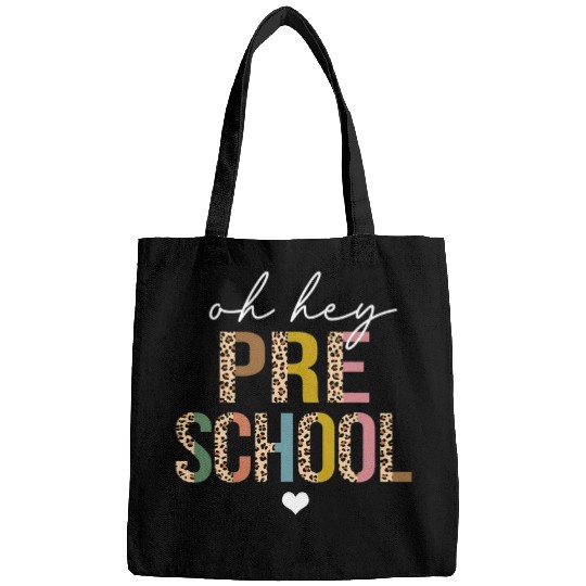 Leopard Hello Preschool Teacher Back to School Womens Girls Bags