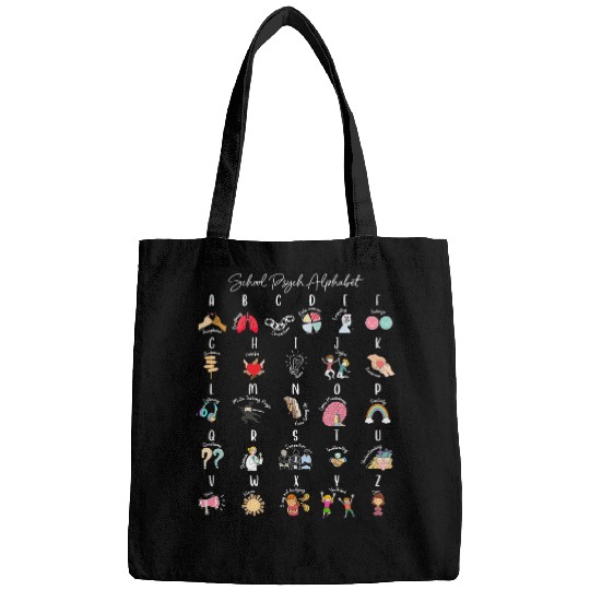 School Psychologist Alphabet ABCs Psychology Therapist Bags