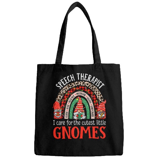Speech Therapy Gnomes Funny Christmas SLP Therapist Bags