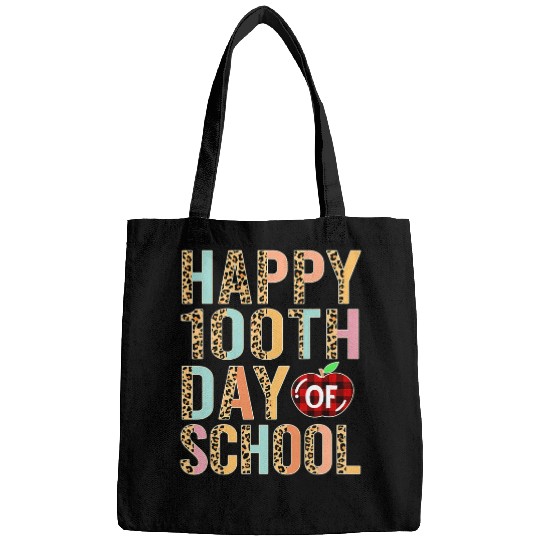 Happy 100th Day Of School Leopard Apple 1 Bags