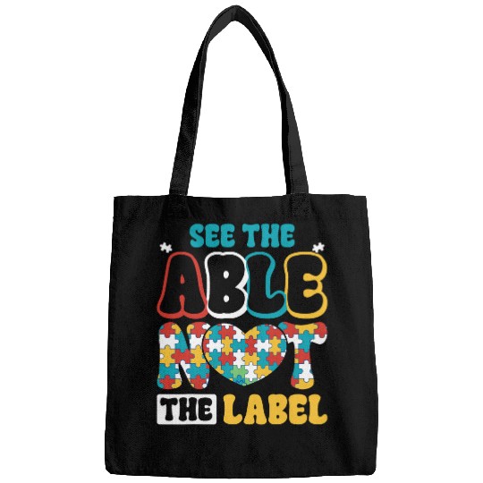 See the Able Not the Label Autism Awareness ASD SPED Teacher Bags