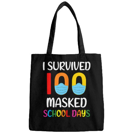 i survived 100 masked school days teacher student Bags