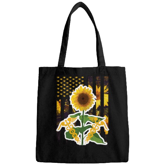 Proud US nurses Gift For Sunflower Lover Nursing Student Bags