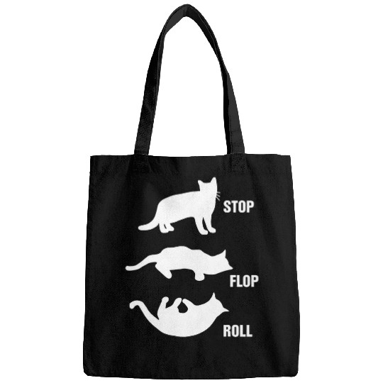 Stop Flop And Roll Cute Kitty Cat Mom Cat Dad Cat Lady Humor Bags