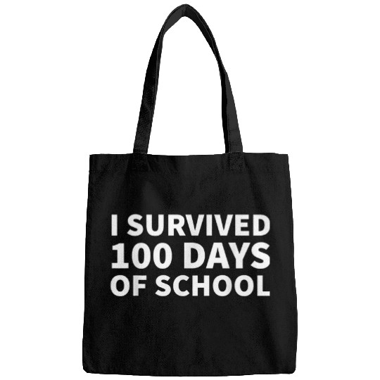 I Survived 100 Days of School Funny Student Teacher Bags