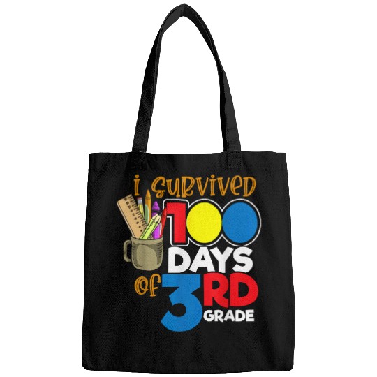 I Survived 100 Days Of 3rd Grade Funny 100 Days Of School Bags