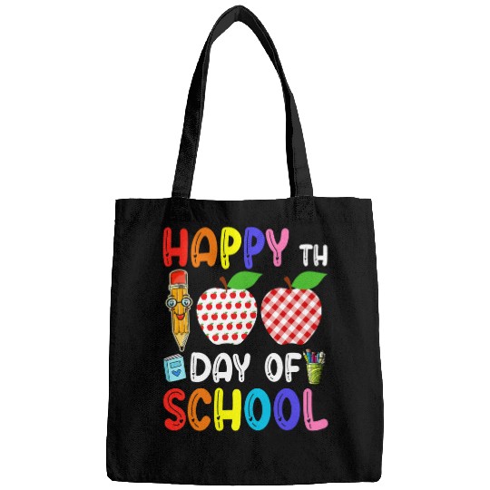 Happy 100th Day Of School Apple Bags