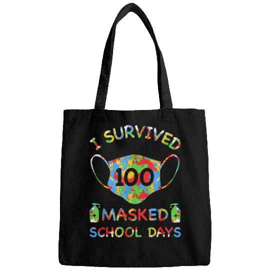 I survived 100 masked school days For Kids Teacher Student 1 Bags